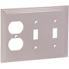 Amerelle Steps Double Toggle/Single Duplex Cast Metal Wallplate in Satin