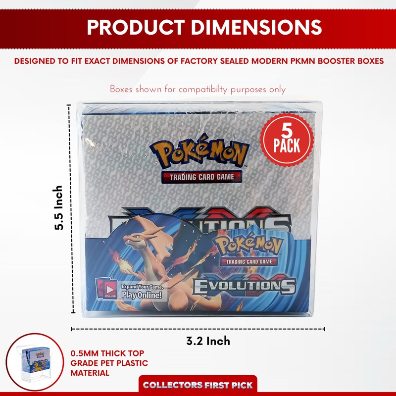 Collector's First Pick Plastic Booster Box Display Case for Pokemon