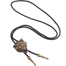 Coolla Bolo Tie Handmade Western Cicada Pendant for Women Men Black, Leather