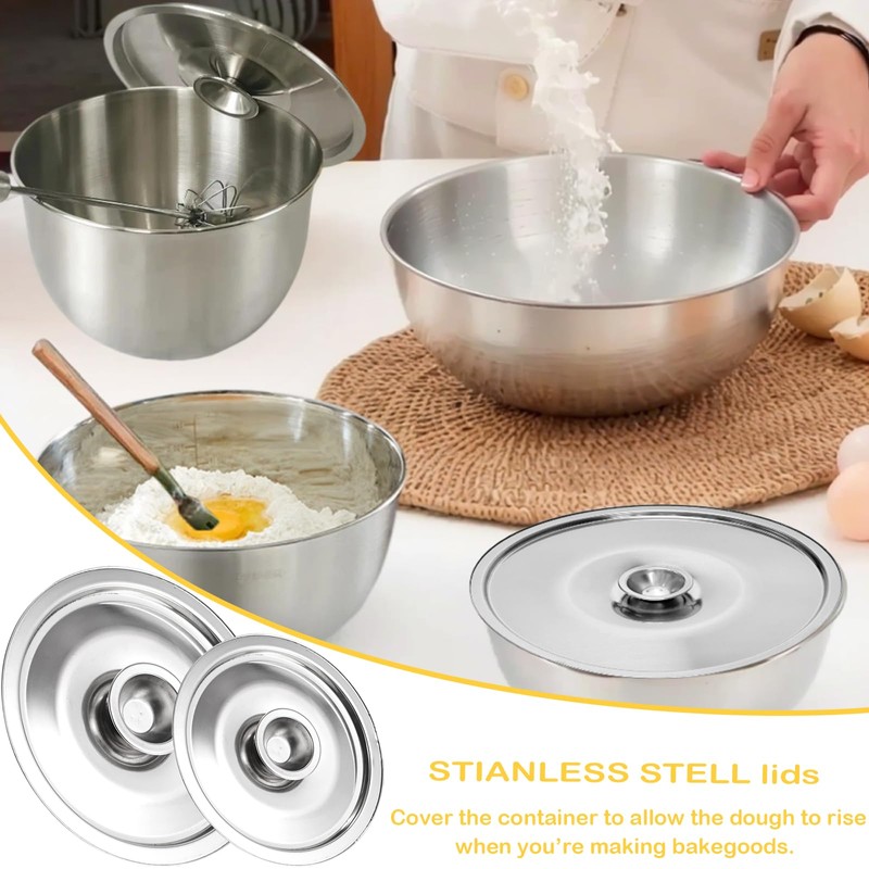 3Pcs Stainless Steel Pot Cover 7.9Inch Pan Lid Universal Lid