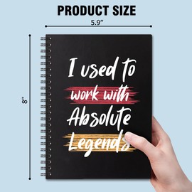QYUVK I Used To Work With Absolute Legends Gold Foil Hardcover 160 Pages Spiral Notebooks, Inspirational Gift Leaving Going Away For Coworker Boss Women Men Farewell, Retirement Goodbye Gifts
