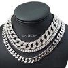 Mens Iced Out Hip Hop Silver tone CZ Miami Cuban