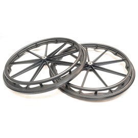 Wheelchair rear wheel replacement 24x1"wheel,Rear Wheel Assembly for 16-18-20 Inch Wheelchairs, Replacement parts, With Bearings and Hand Rim, axle hole 7/16"(11MM),STDS3J2424,STDS3J2400(1Pr,Black)