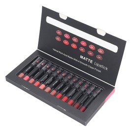 ZJchao Juego de Lápiz Labial Mate 12 Colores, Resistente al Agua Larga Duración Prueba de Manchas Maquillaje Paleta de Sombras de Ojos de Colores Desnudos, Mate, Brillo