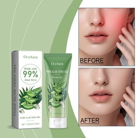 OceAura Aloe Vera Gel - Hydrating & Moisturizing Face Gel for Acne-Prone Skin, Sunburn Relief & Soothing Skin Care Cream Moisturizer Daily Aloevera Moisture Hydrate Comfort