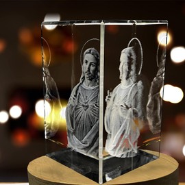 3D Crystal Jesus Figurine Statue with LED Light