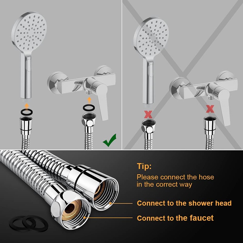 GRIFEMA COMPLENTOS-G851-SE Flexible Shower Hose, Water-Saving Hand Shower / Round