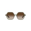 Vogue Eyewear Women's VO5361S Hexagonal Sunglasses, Transparent Light Green/Brown Gradient,