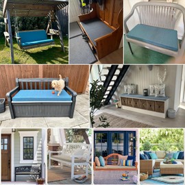 Outdoor Bench Cushion Cover with Zipper, Linen Chair Cushion Slipcover, Patio Porch Swing Cushion Covers Replacement Only, No Insert(Beige,120x40x5cm)