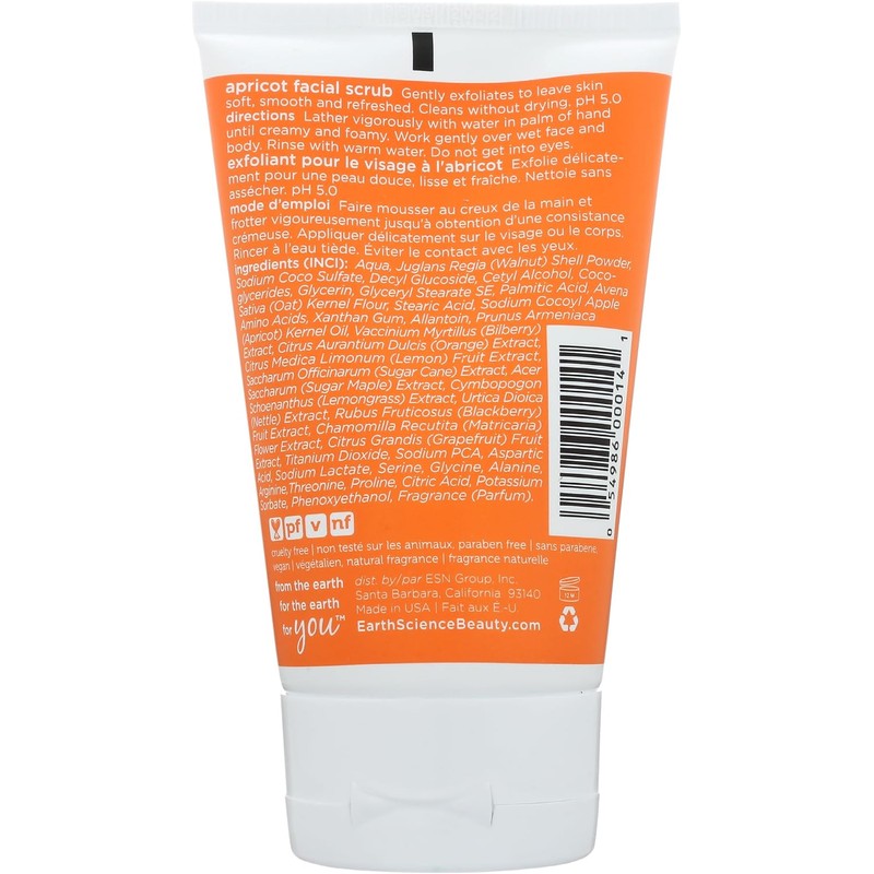 Exfoliante Facial de Albaricoque Suave 4 Oz Limpieza y Luminosidad
