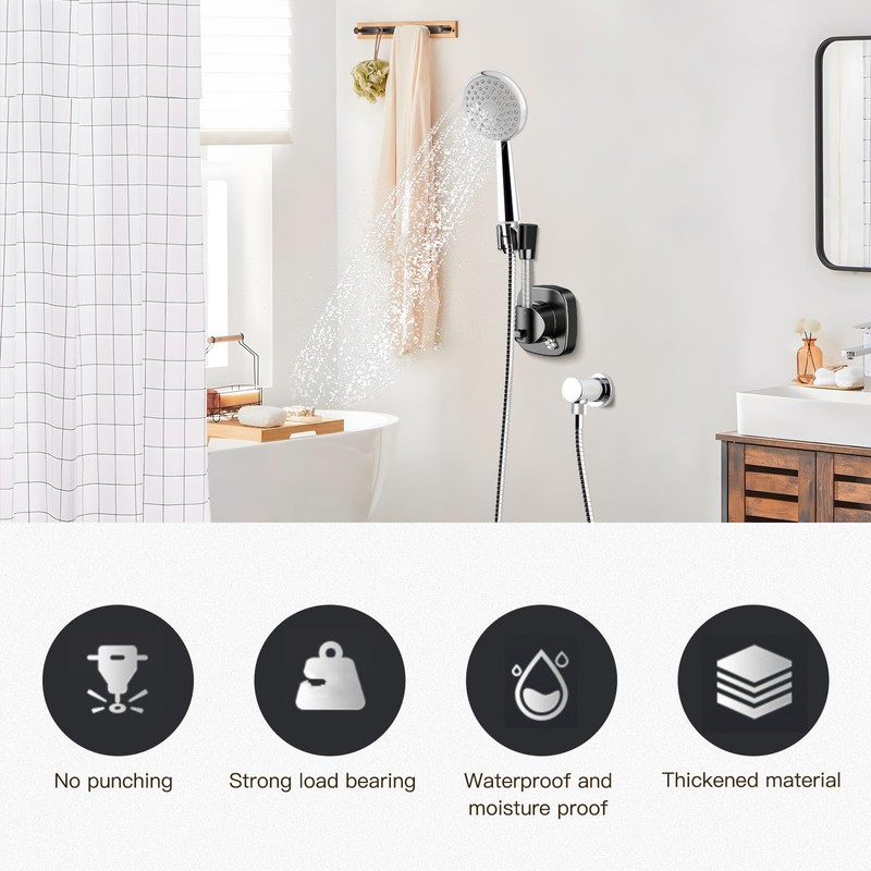 ORARTMM Shower Head Holder with Suction Cup, 360° Rotatable, Double