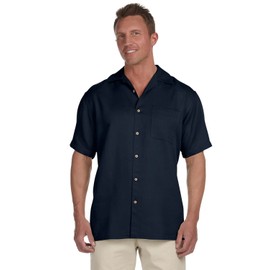 Harriton Mens Bahama Cord Camp Shirt M570 -Navy XL