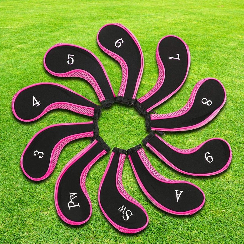 Golf Club Iron Head Covers, 10Pcs Neoprene Waterproof Wear Resistant