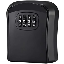 MiLifeStyle Key Box Key Box Key Case Outdoor Small Compact Dial Padlock Waterproof Entryway Warehouse Apartment House (Black)