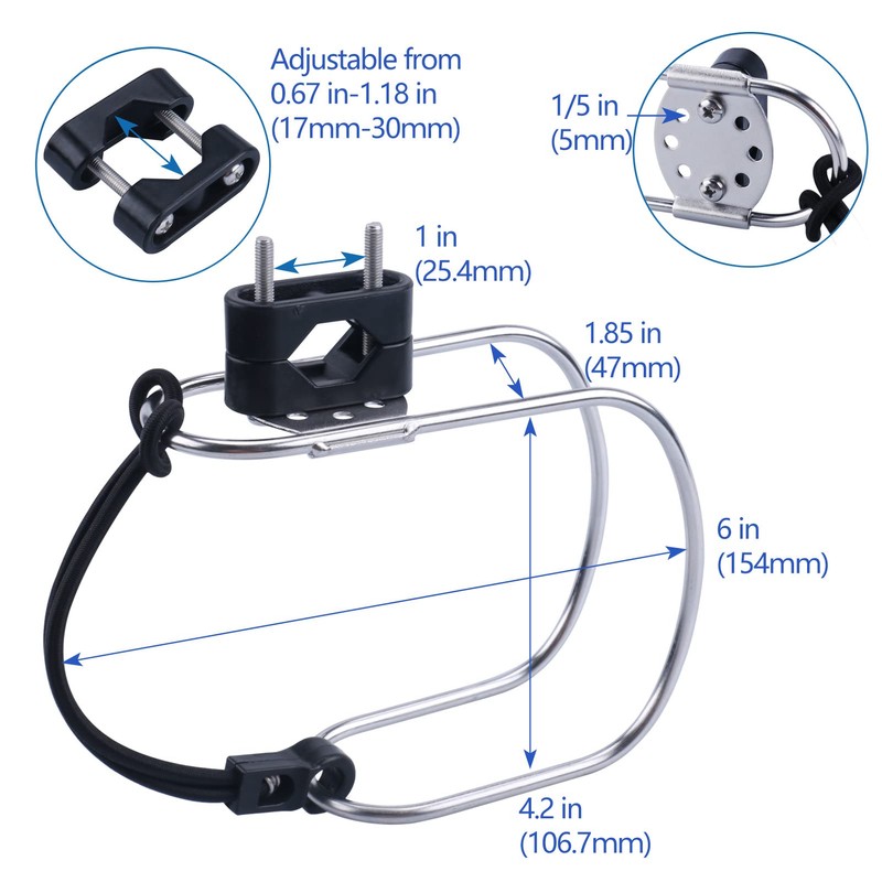 2pcs Stainless Steel Marine Horseshoe Bracket Life Buoy Ring Holder