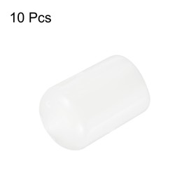 QUARKZMAN Pack of 10 Rubber End Caps Rubber Caps 14 mm ID Sealing Cap Protective Caps Vinyl Round End Cap Cover Screw Thread Protective Caps White
