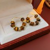 Retro-Inspired 14k Gold Plated Huggies Hoop Dangle Earrings for Women