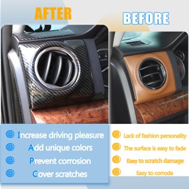 METYOUCAR for Toyota Tundra 2014-2021 Side Air Conditioning Vent Outlet Decoration Cover Trim ABS plastic (Carbon fiber pattern)