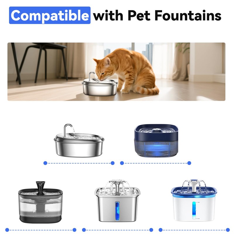 24 Packs Cat Water Fountain Filters Replacement,Compatible with VEKEN® for