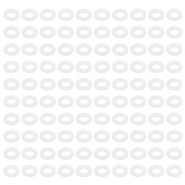 PATIKIL Nylon Flat Washers 3mm ID 6mm OD 0.5mm Thick M3 Hard Plastic Round Sealing Flange Gaskets-Applications for Machinery Electronics -[Qty 100 White]