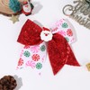 7" Christmas Glitter Large Cheer Hair Bows Clips for Girls