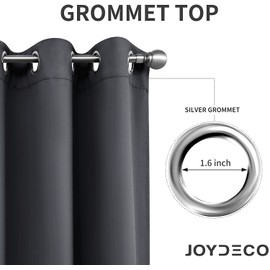 Joydeco Blackout Curtains 63 Inch Length 2 Panels Set, Thermal Insulated Long Drapes 2 Burg, Room Darkening Grommet Curtains for Living Room Bedroom Window