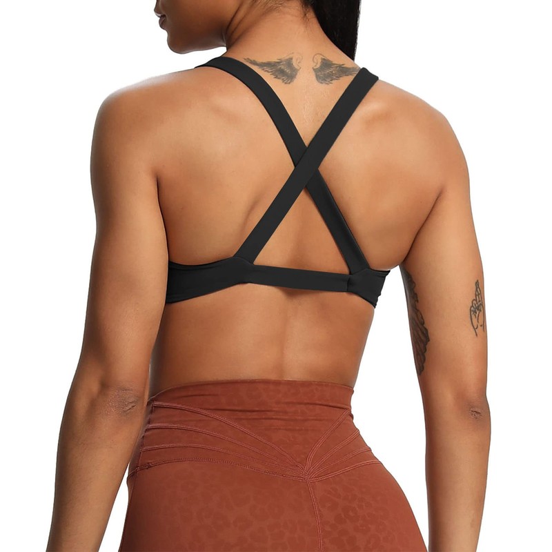 Aoxjox - Brasier deportivo para mujer, sin espalda, acolchado Satara