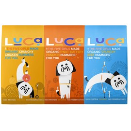 Luca And The Five Girls Crunchy Dog Treats Variety Pack - Chicken, Beef, & Pumpkin Flavor - High Protein, Grain-Inclusive, USDA Certified Organic, Human-Grade - Delicious & Healthy Snack for Dogs