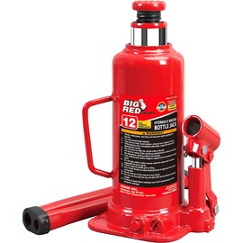 BIG RED 12 Ton (24,000 LBs) Torin Welded Hydraulic Car Bottle Jack for Auto Repair and House Lift, Red, TAM91203B