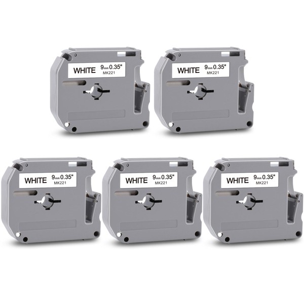 5 Pack M-K221 M Tape Compatible for Brother MK221 M-K221