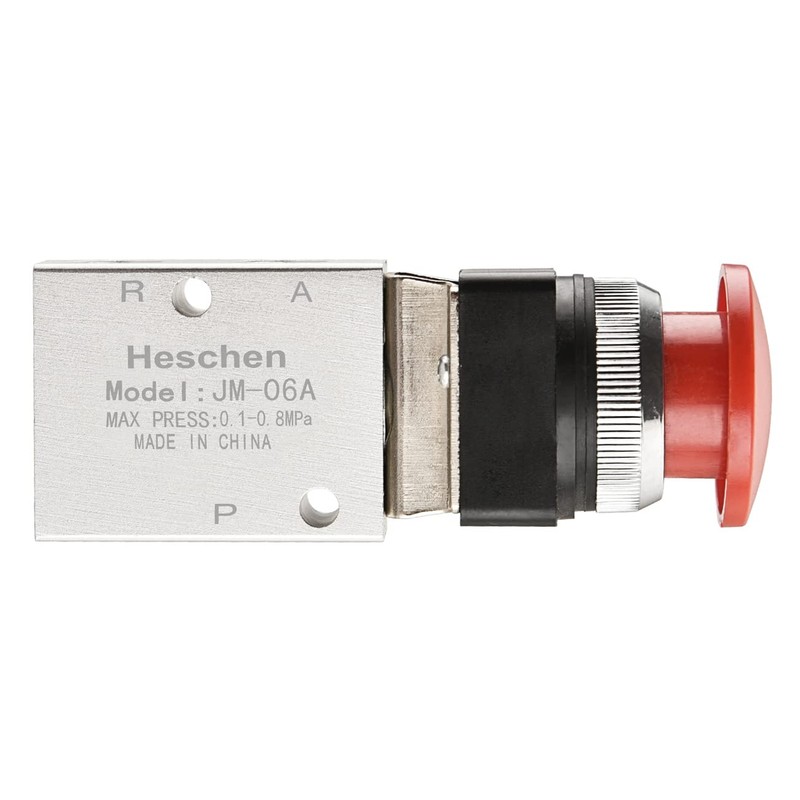 Heschen Pneumatic Short Red Flat Mechanical Valve JM-06A 3 Way