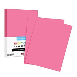 Premium Colored Card Stock Paper | 50 Sheets Pack | Superior Thick 65lb Cardstock, Perfect for School Supplies, Arts & Crafts | Acid & Lignin Free | 8.5 x 11" | Hot Pink / Ultra Fuchsia