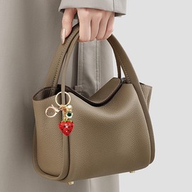 Cute Strawberry Keychain Pendant,Bag Purse Charms for Handbags,Car Key Chain Accessories for Women With Bling Rhinestone