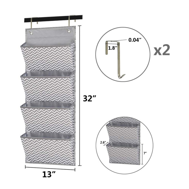 Eamay Wall Mount/Over Door File Hanging Storage Organizer - 4