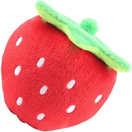 Qintreesify Red Strawberry Practical Design and Interactive Plush Squeaky Dog Toys Electronic Motion Pet Toy for Prevent Boredom Red Pet Supplies Creative and Exquisite Dog Squeak Toys Pet Supplies