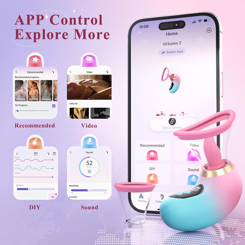 New APP Women Massager, 12x Modes Massage, Waterproof Pink