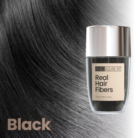 Real Hair Building Fibers by HAIR ILLUSION Instant Hair Loss Recovery Black 18g