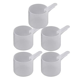 60 mL Plastic Measuring Packaging Scoop (= 60 cc/ = 4 tablespoon/ = 2 fl oz), Short Handle - to Measure and Dispense Spices, Granules, Powders, for Seeds Packing made in USA (5)