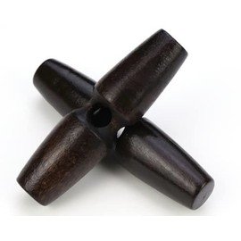 Pack of 12 Toggle Buttons Black Brown 30 mm Toggle 1 Hole Oblong Buttons Wedge Buttons for Sewing Crafts Jacket Buttons Coat Buttons