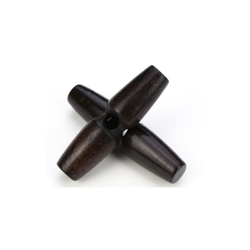 Pack of 12 Toggle Buttons Black Brown 30 mm Toggle