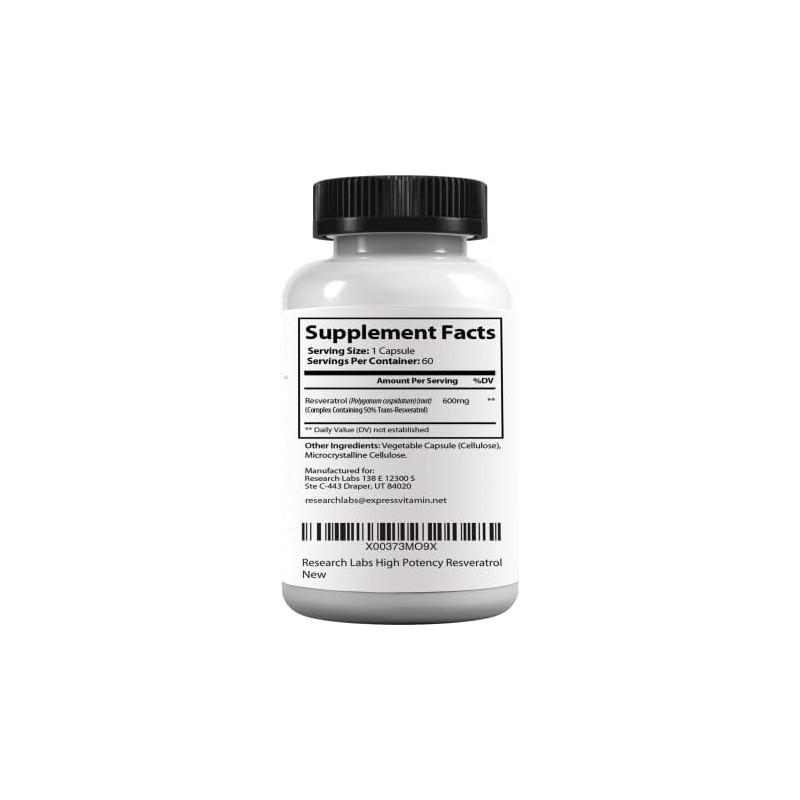 Research Labs Resveratrol de alta potencia, paquete de 2