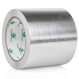 BOMEI PACK 1 Roll Aluminum Foil Heat Shield Tape,Heat Reflective Heat Shield Thermal Barrier Foil Tape,Fiber-Glass Aluminum Foil Tape 4 Inch x 66Feet