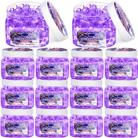 Dansib 12 Pcs Air Freshener Gel Bulk Odor Eliminator Gel Beads 8 oz Long Lasting Air Freshener Beads Eliminates Odors in Home Bathrooms, Cars, Boats, Rvs and Pet Areas(Lavender)