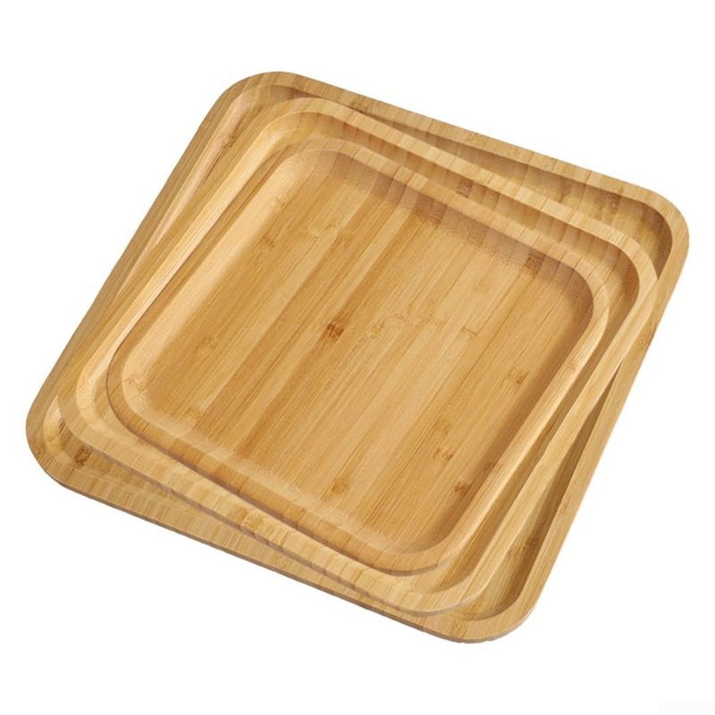 Square Bamboo Tray for Dinners, Parties and Bars, Long Shelf