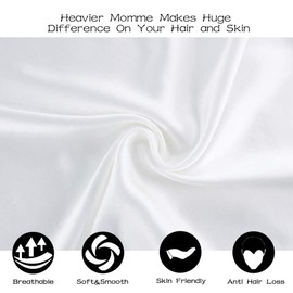 Adubor Silk Pillowcase for Hair and Skin with Hidden Zipper, Both Side 23 Momme Silk,900 Thread Count (50x75CM, White, 1pc)