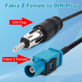 BLTIATLE Radio Car Antenna Cable 6 Inch Universal Vehicle Car Stereo FM AM Radio Antenna Adapter Cable Fakra Z Male to DIN Plug Connector Cable for Car Stereo Audio HD Radio Head Unit