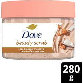 Dove Beauty Scrub Jabón Exfoliante Corporal Coco y Azúcar Morena, 280 g