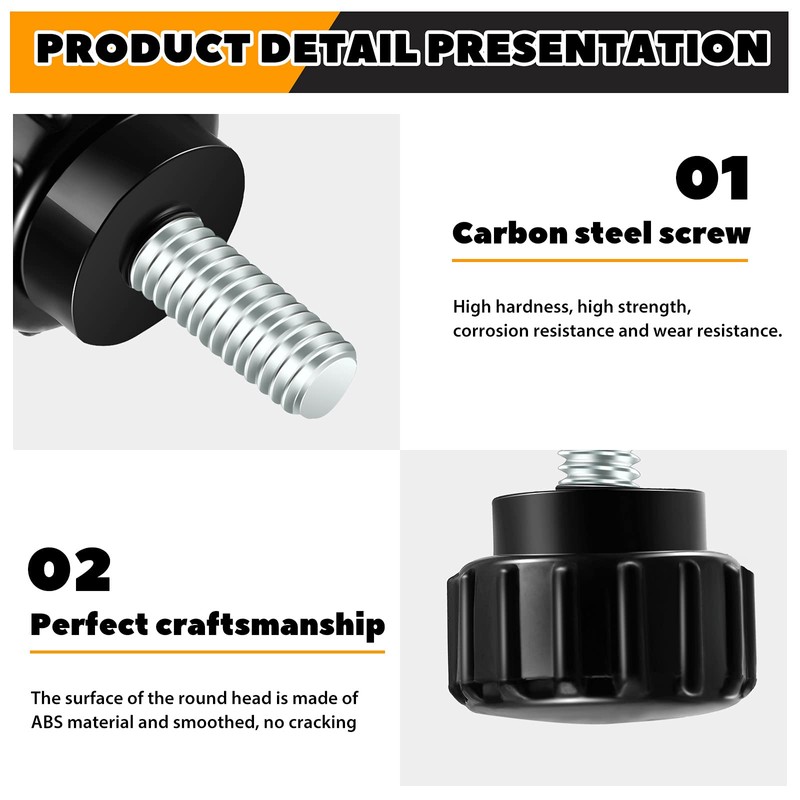 Hotop Threaded Knurled Thumbscrew Monitor Mount Screws on Knobs Monitor