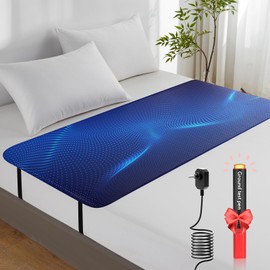 Grounding Mat for Bed, Earth Connected Mattress Cover Grounding Pad Grounded Kit, Cord Included (Black, Full)