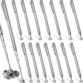 Patelai 16 Pieces Telescoping Magnetic Pick up Tool Grabbers Reacher Tools with Pocket Clip 25 Inch Telescopic Retrieving Magnet Gift for Man, Father, Mechanic, Handyman, Husband (Silver)